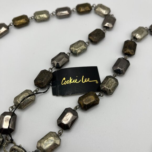 Cookie Lee Multi-Tone‎ Beaded Necklace Adjustable Wear 4 Ways Lobster Clasp NEW - Picture 4 of 6